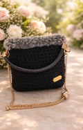 Sac noir fourrure